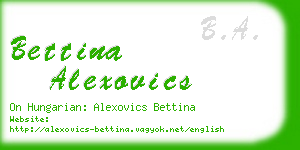 bettina alexovics business card